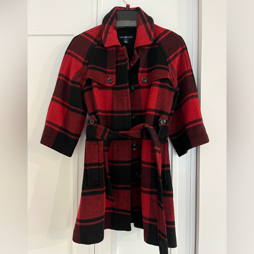 GAP Plaid Wool Coat